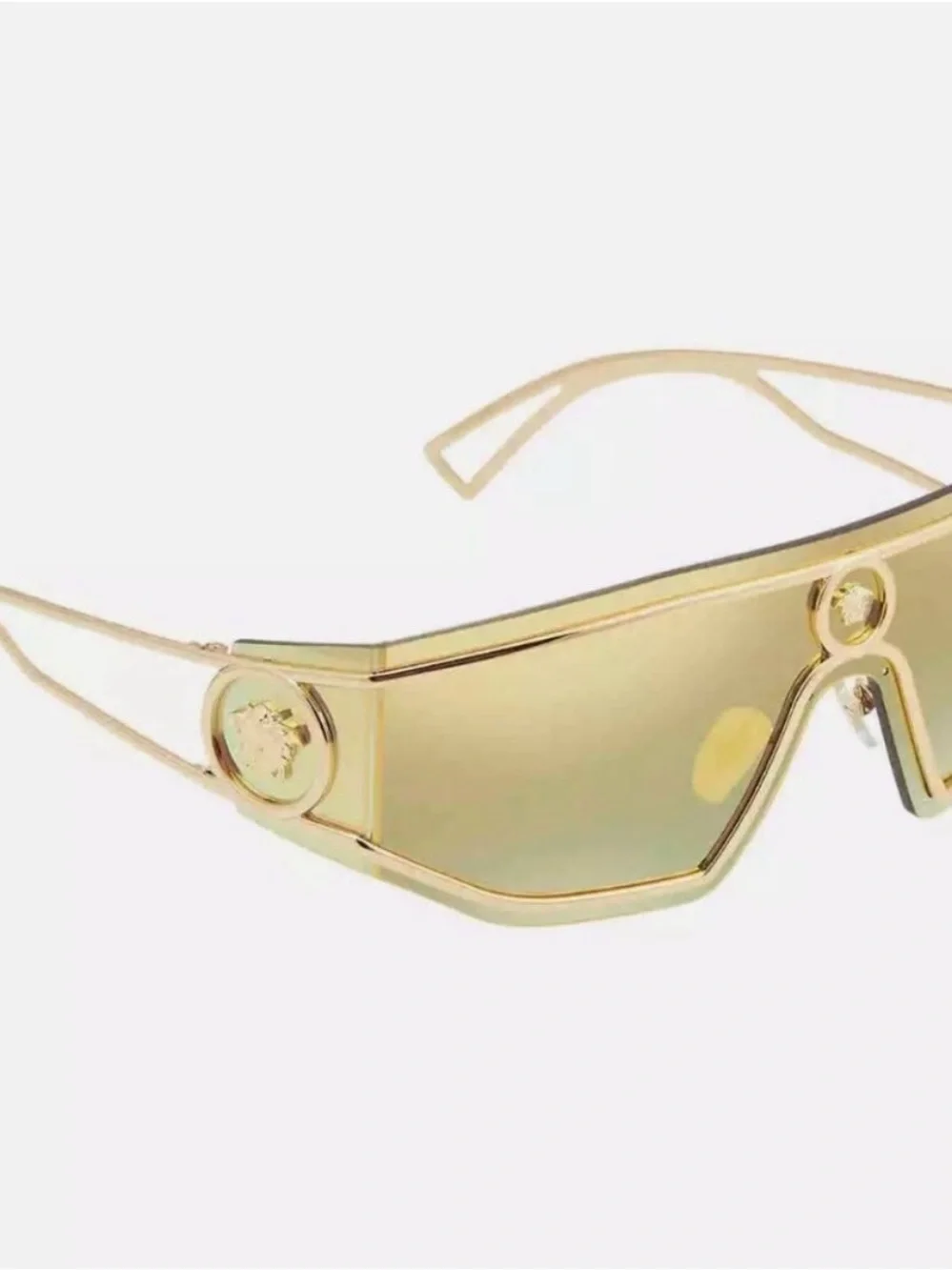 Versace Gold Mirrored Shield Sunglasses
